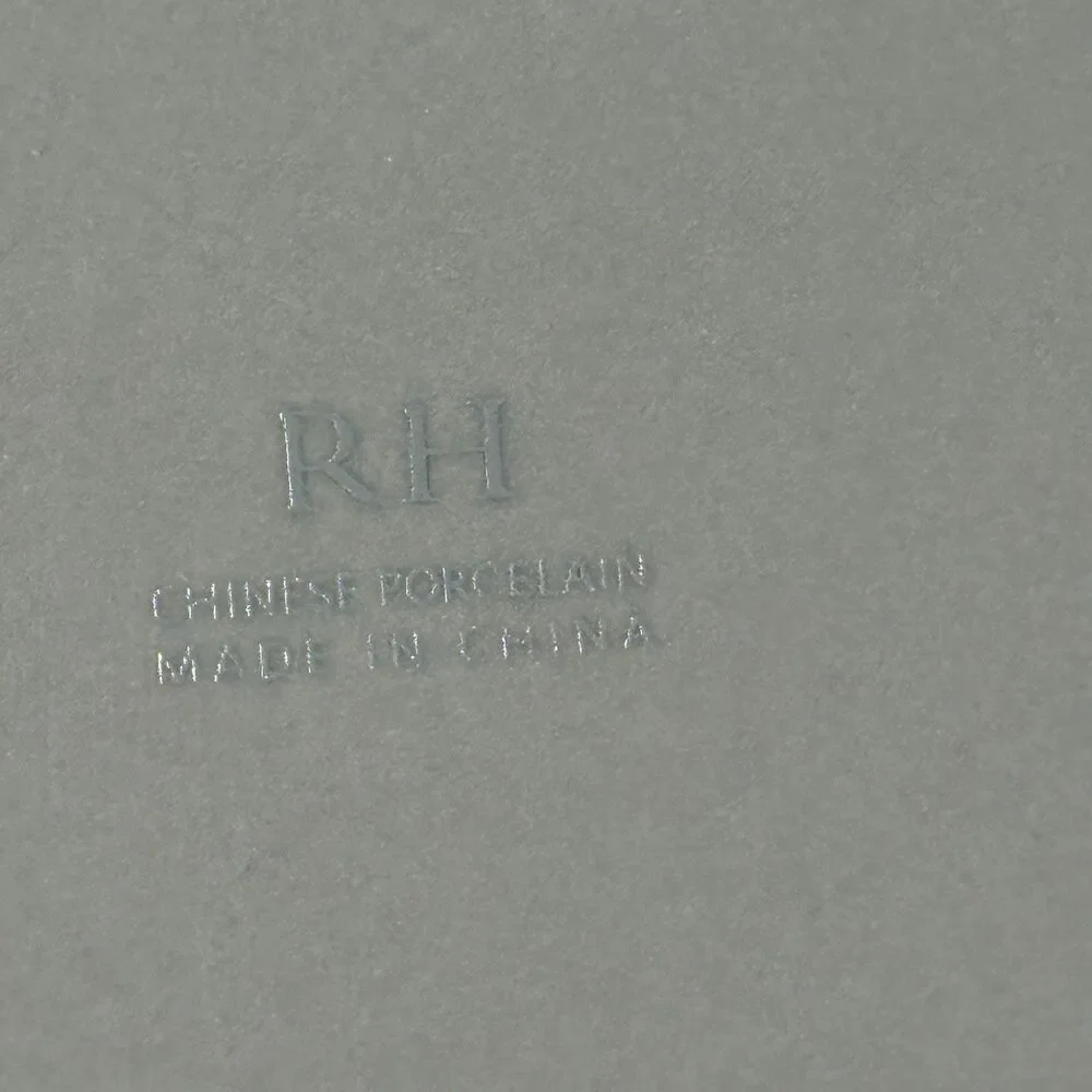 Restoration Hardware Dark Gray Chinese Porcelain 12.5” Dinner Plates Set Of 4